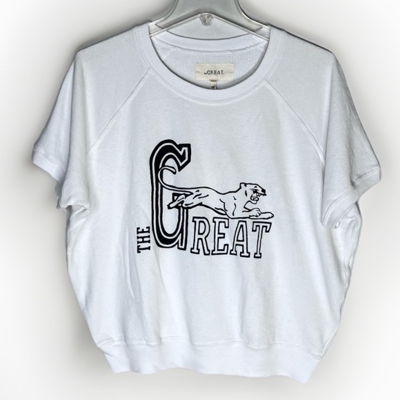 THE GREAT. Tops - New The Great. Wild Panther Graphic The Short Sleeve Sweatshirt Sz S
